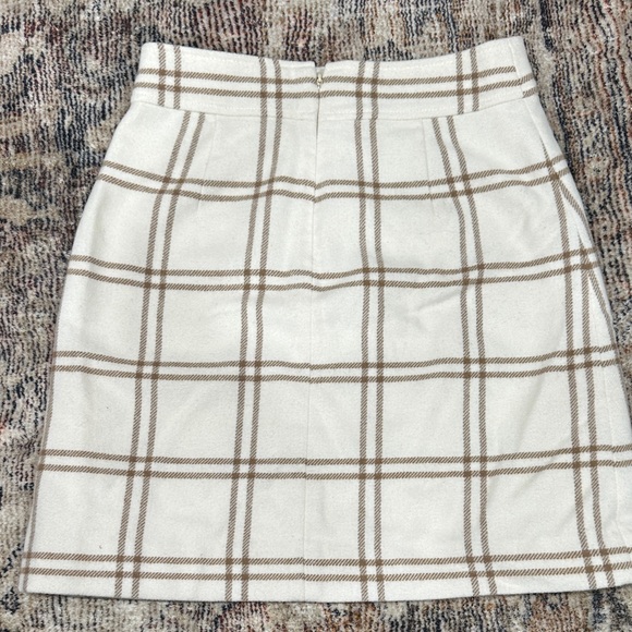 J. Crew White and Brown Plaid Pencil Skirt - Picture 4 of 5